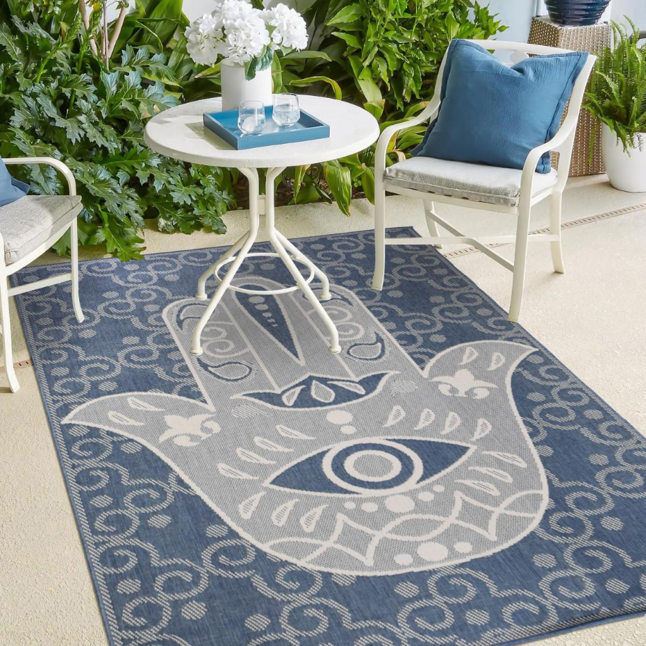 Tapis extérieur, kilim reversible LYN2 BK REVERSIBLE