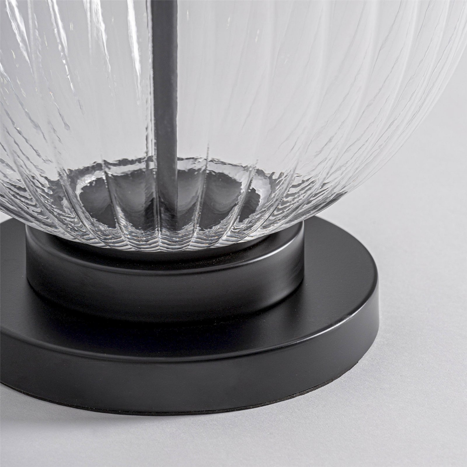 Lampe de salon en verre transparent finition vieillie