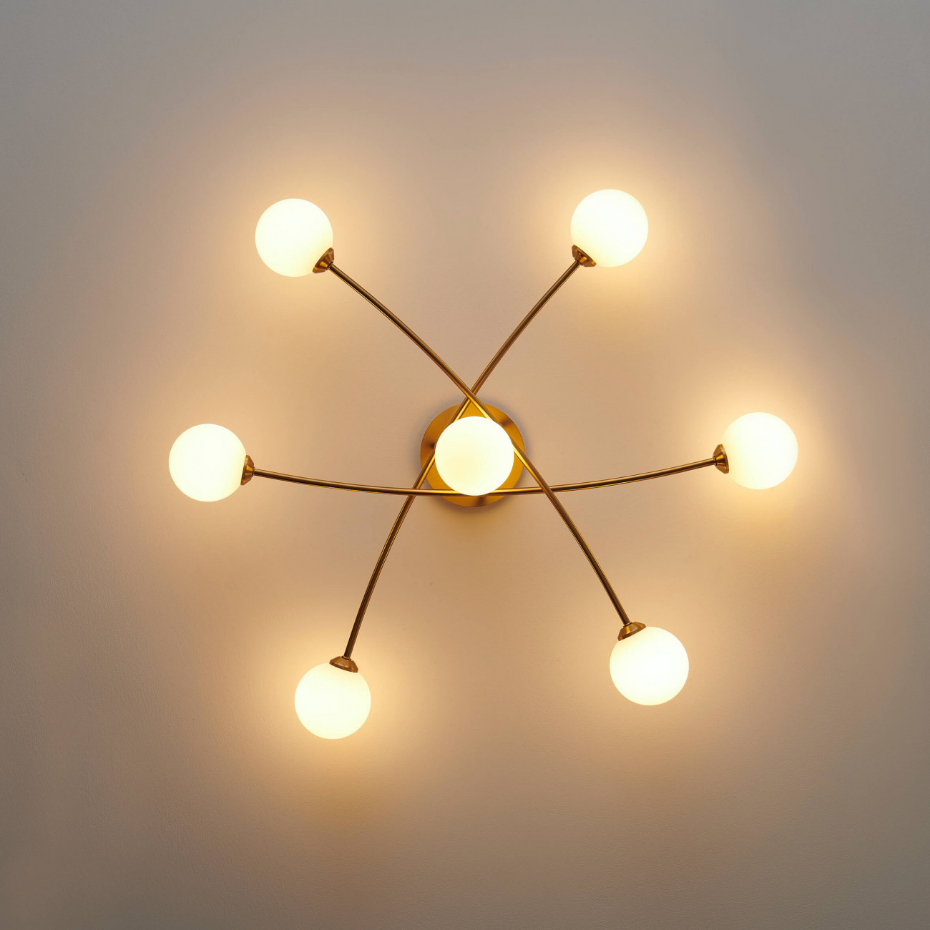 Grand plafonnier en verre et métal - ESTRELA