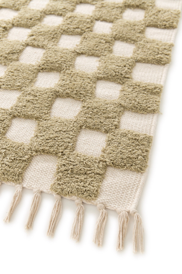 Tapis enfant à carreaux 100% coton MAEL