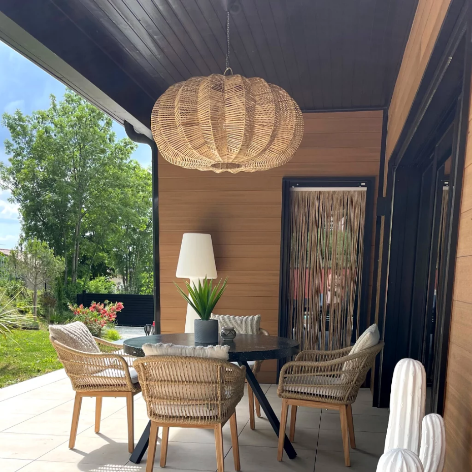 Suspension XL en rotin naturel FRUIT