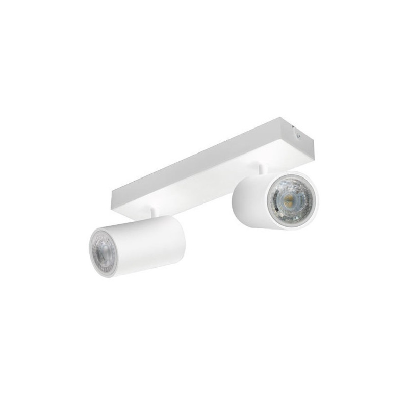 Spot Double Blanc Ampoule Gu10 Orientable Et Inclinable