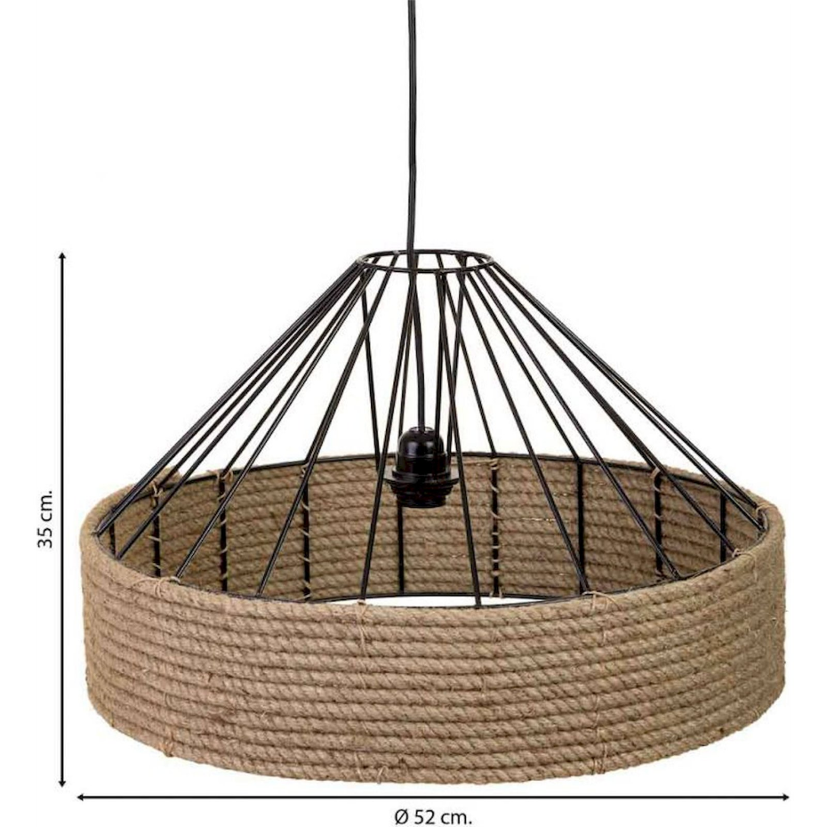 Suspension ronde en corde et métal