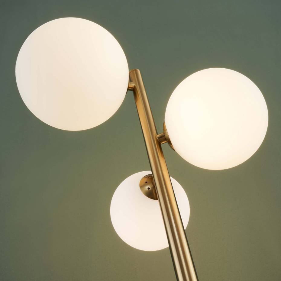 Lampadaire tendance laiton et verre - MELINDA