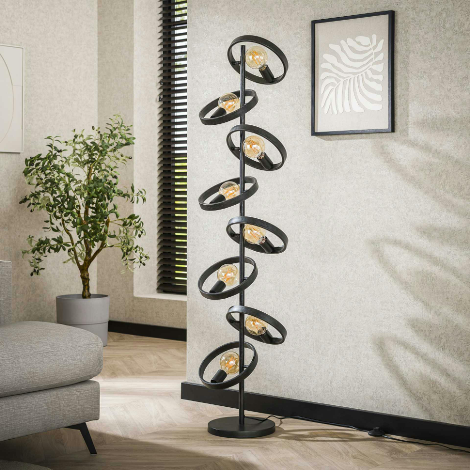 Lampadaire salon 8 anneaux RALF