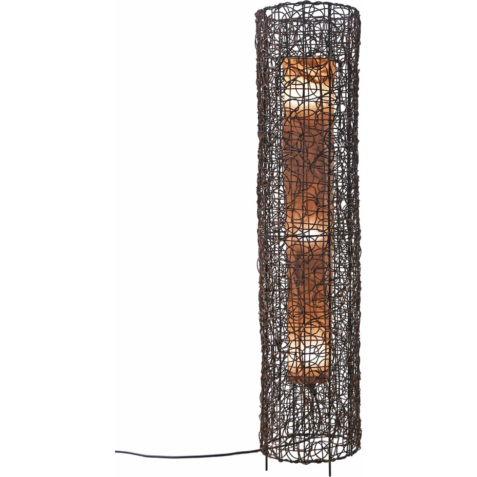 Lampadaire en rotin forme ronde