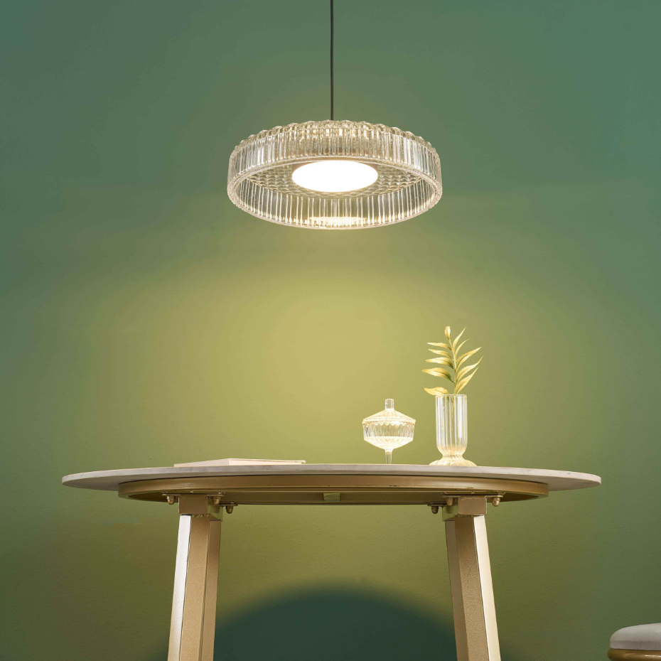 Suspension LED verre cannelé - DAMIAN