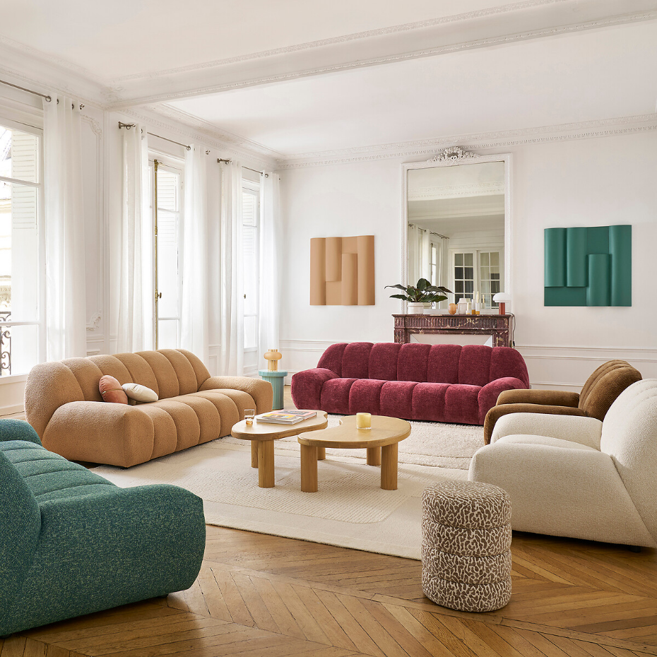 Fauteuil XL, velours côtelé vintage, Nuria