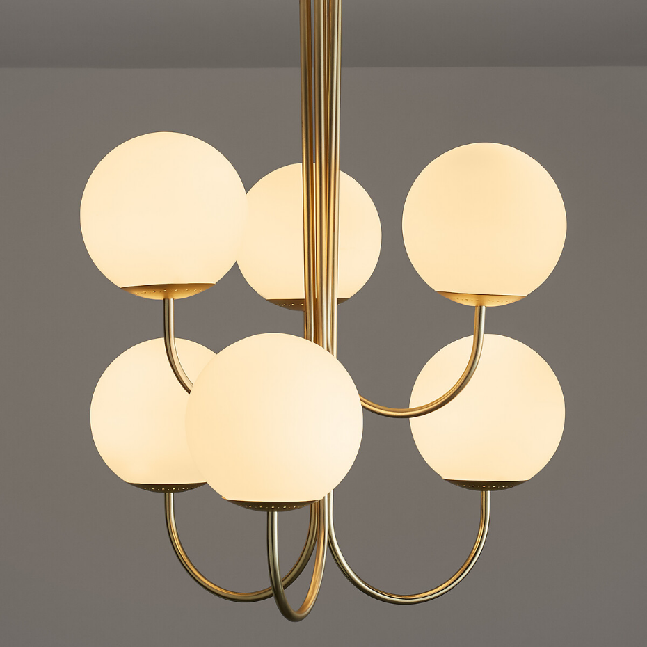 Suspension laiton et verre opaline, Moricio