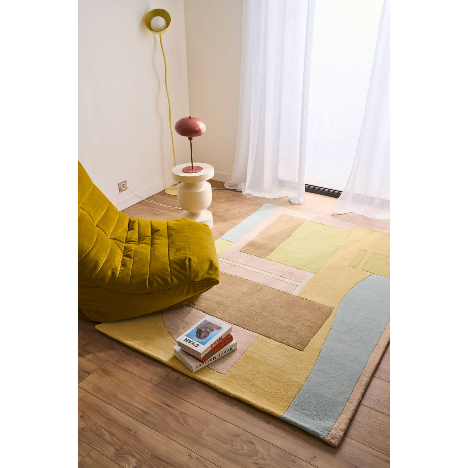 Tapis fait main en laine et coton Pantone