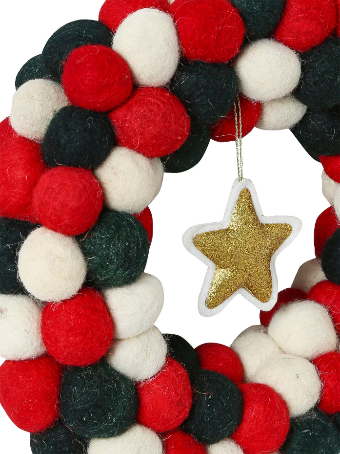 Couronne de Noël en feutrine