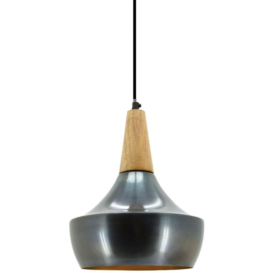 Suspension en métal et bois Vintage Gris bleu