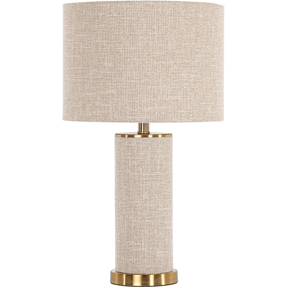 Lampe de table ronde en tissu et métal