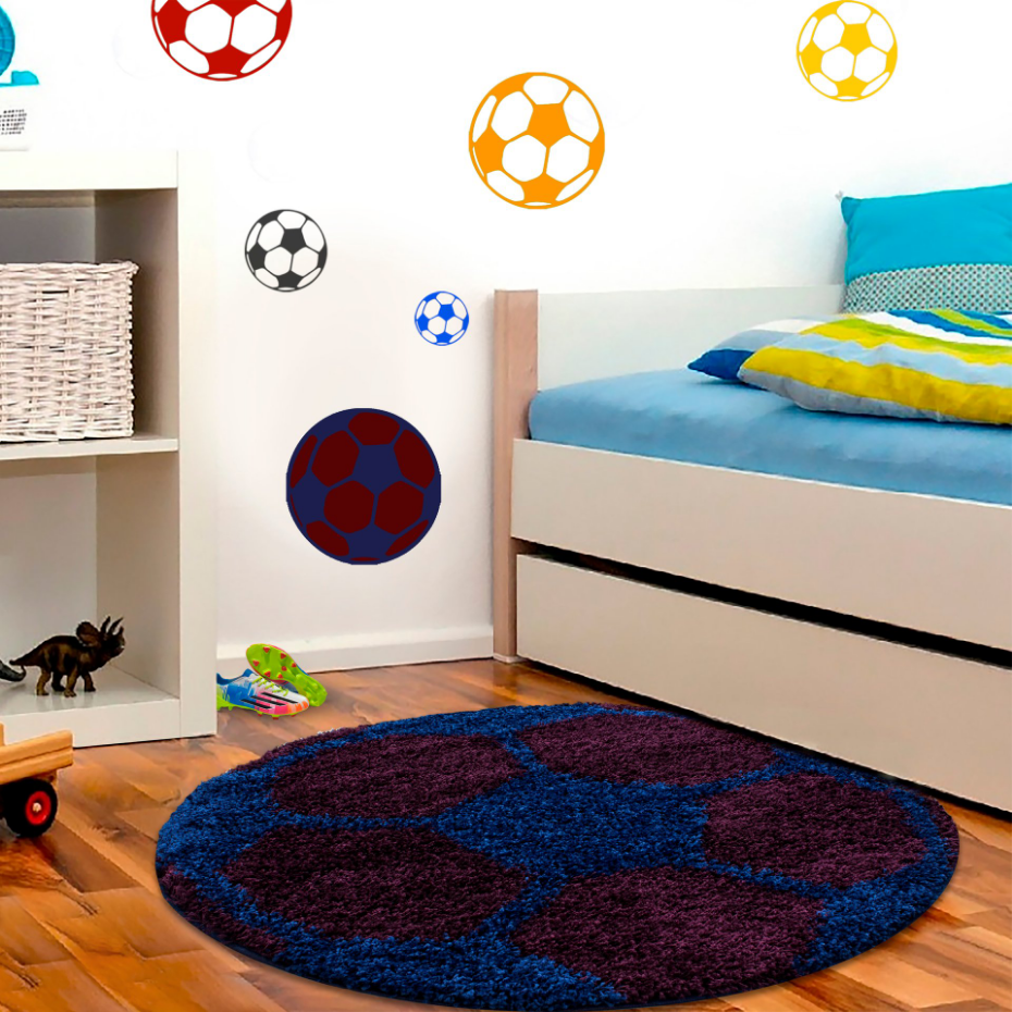 Tapis rond enfant motif ballon FUN