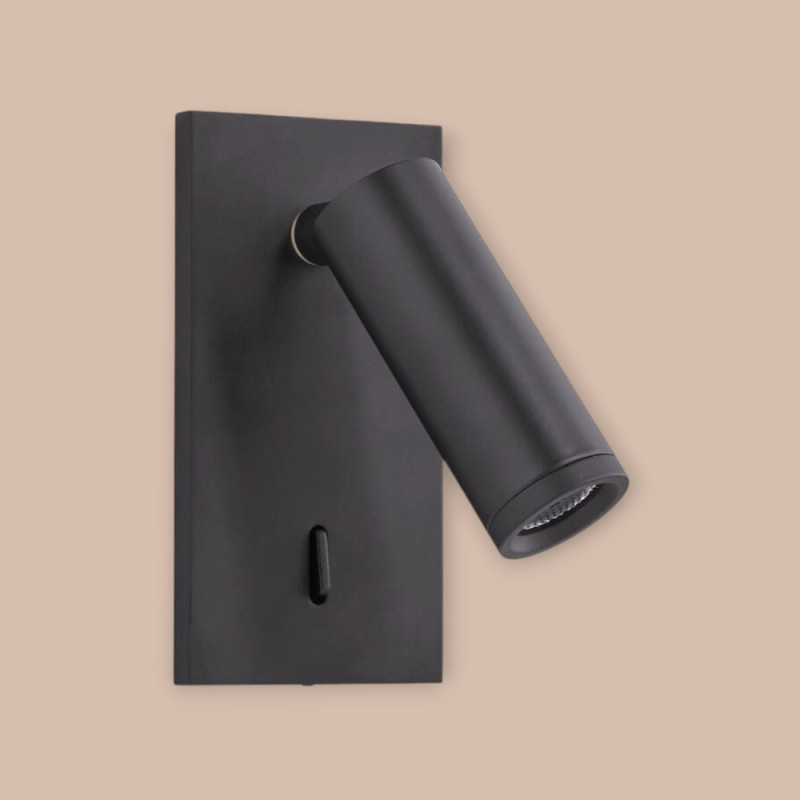 Applique liseuse led encastrable noir mat Asias
