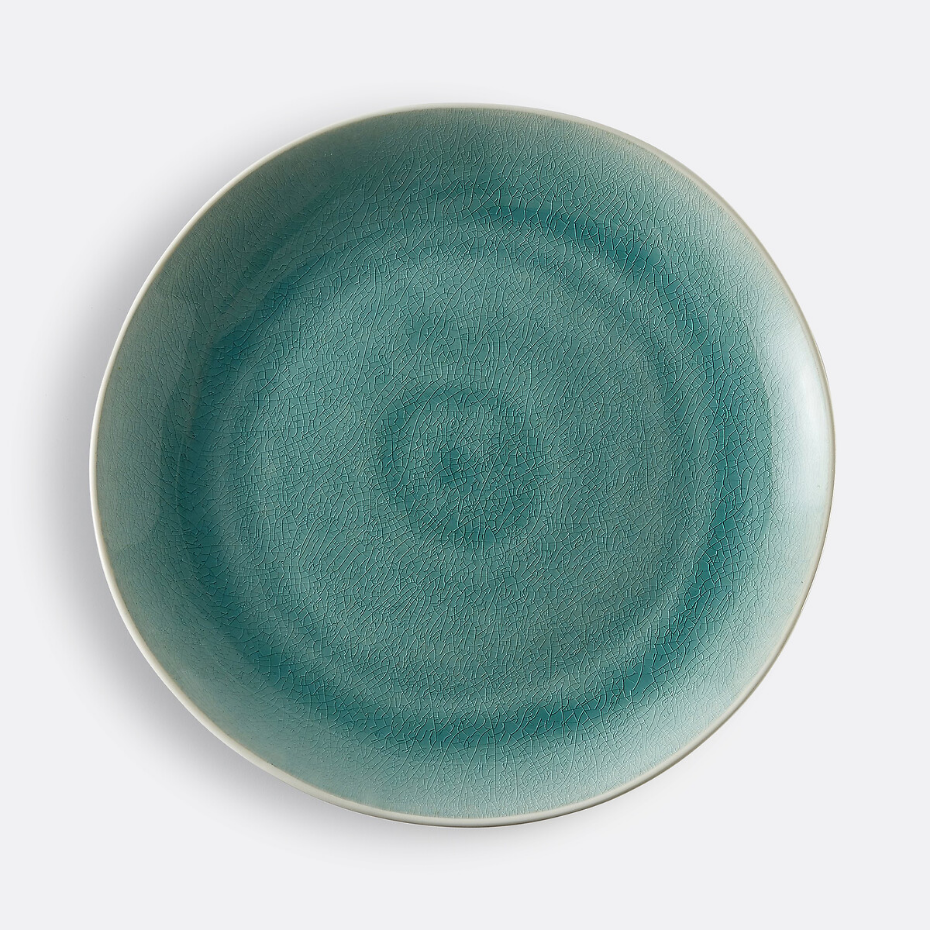 Lot 4 assiettes plates craquelées, GOGAIN