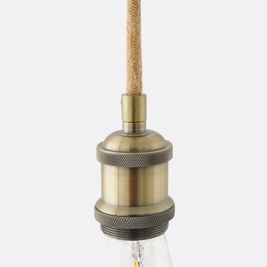 Suspension grappe en laiton et jute, Palatina