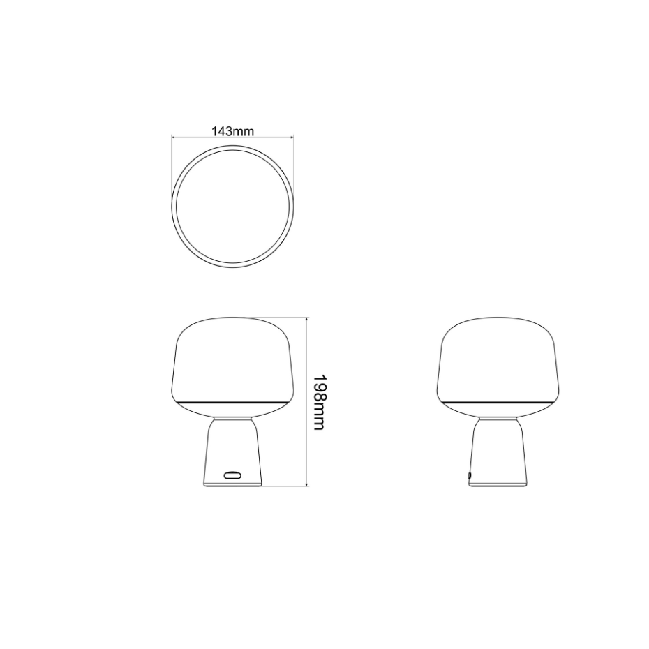 Lampe de table rechargeable, LUNO