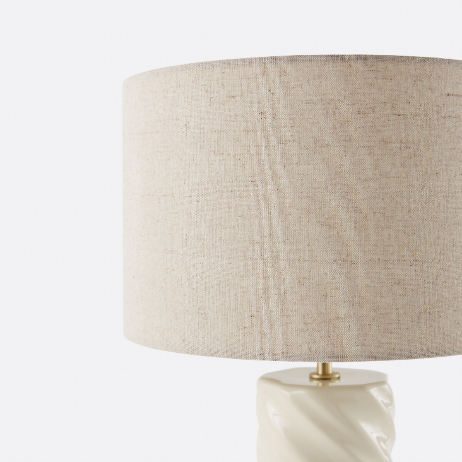 Lampe à poser céramique et lin, Dehen