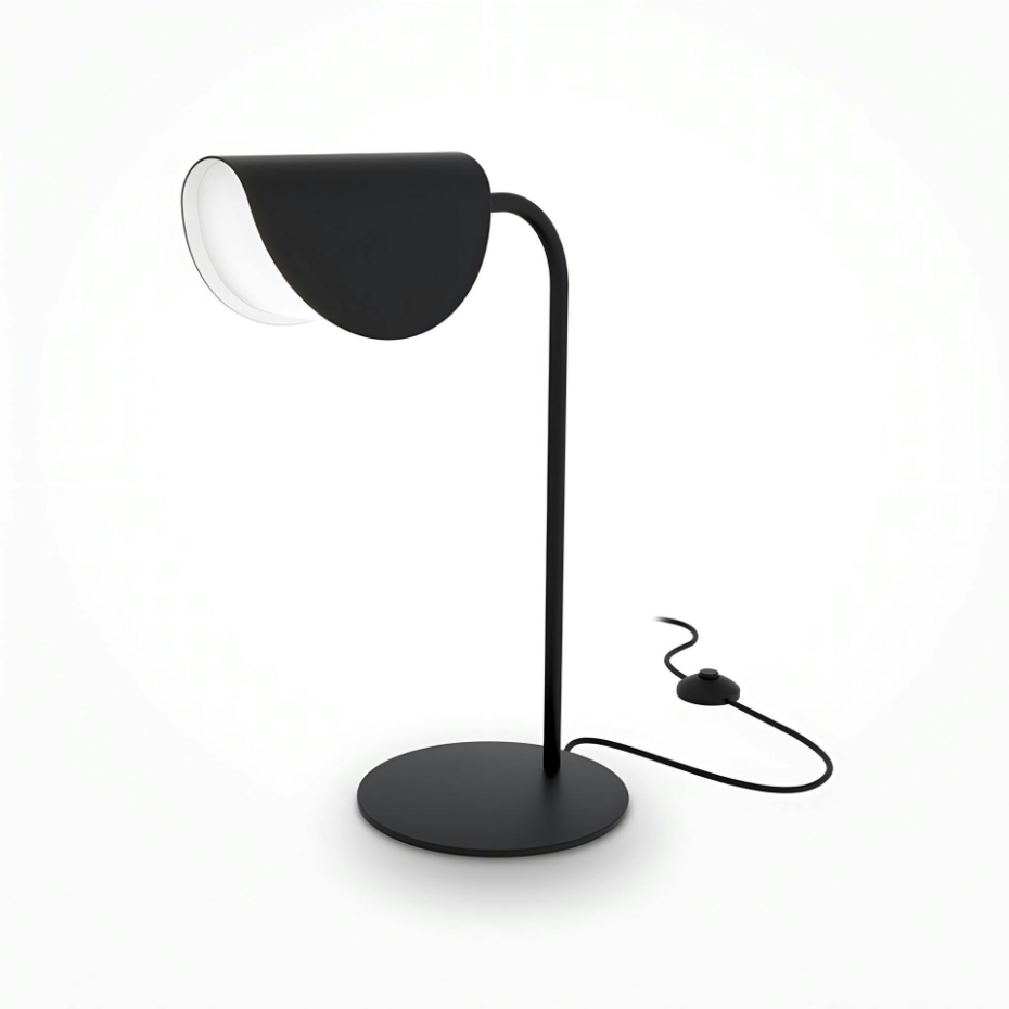 Lampe de chevet noire design - abat-jour plié LENORE