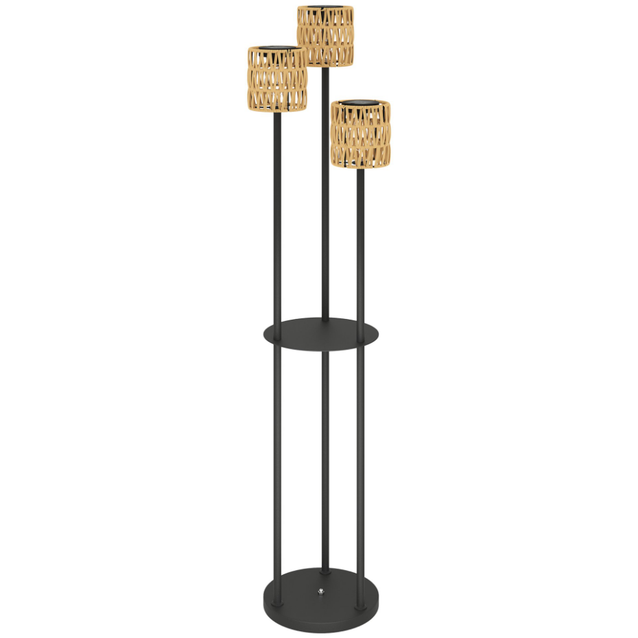 Lampadaire extérieur LED bohème triple abat-jour