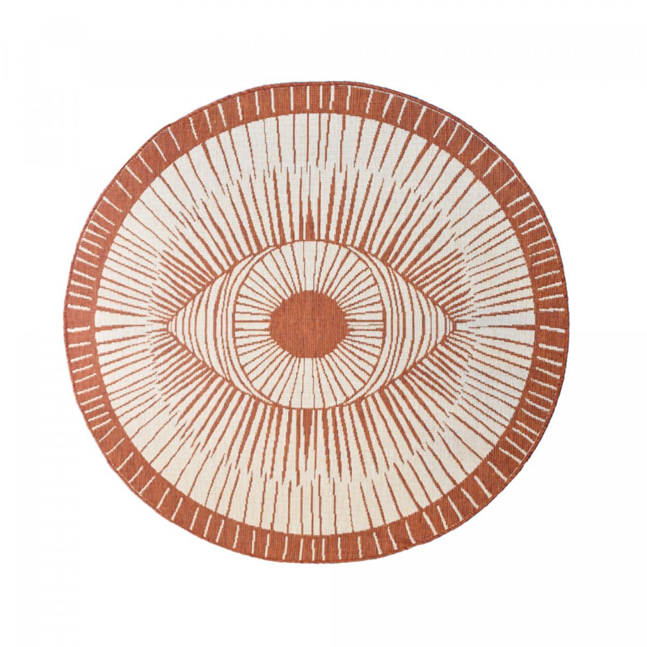 Tapis rond d'extérieur, kilim reversible LYN2 B ROND REVERSIBLE