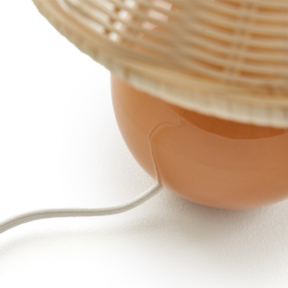 Lampe à poser céramique et rotin, Alios
