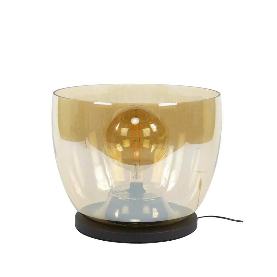 Lampe de salon moderne avec vasque en verre ambré 41 cm NIAGARA