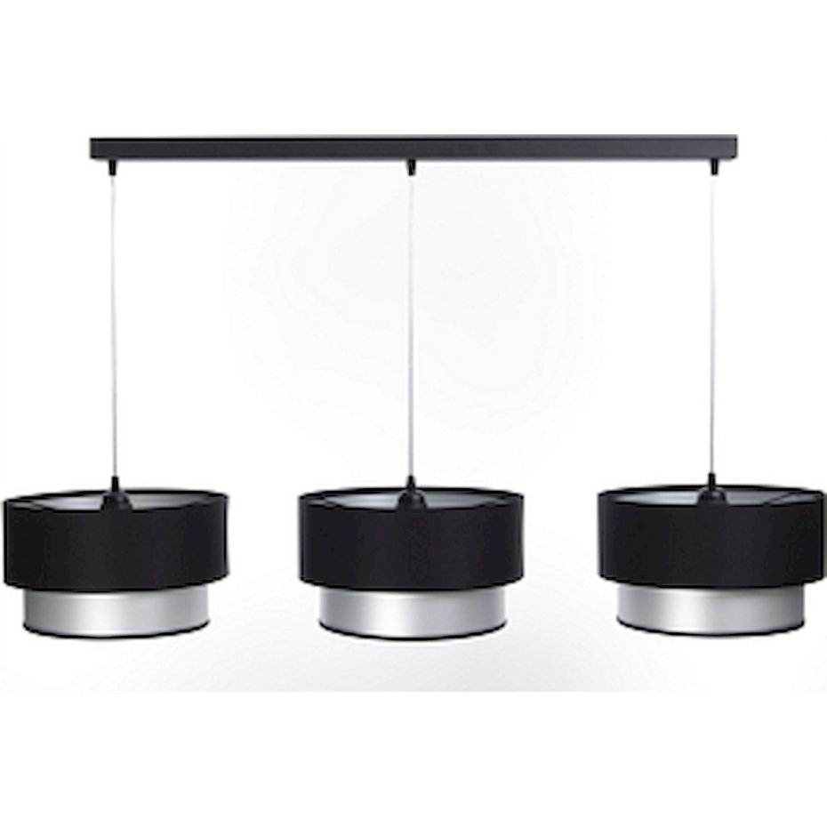 Suspension rectangulaire en PVC intérieur argenté Duo ellegant