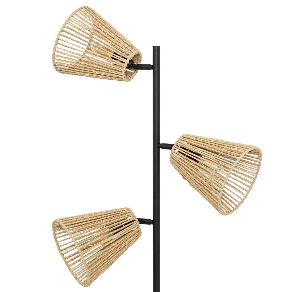 Lampadaire 3 bras orientables corde tressée GIADA