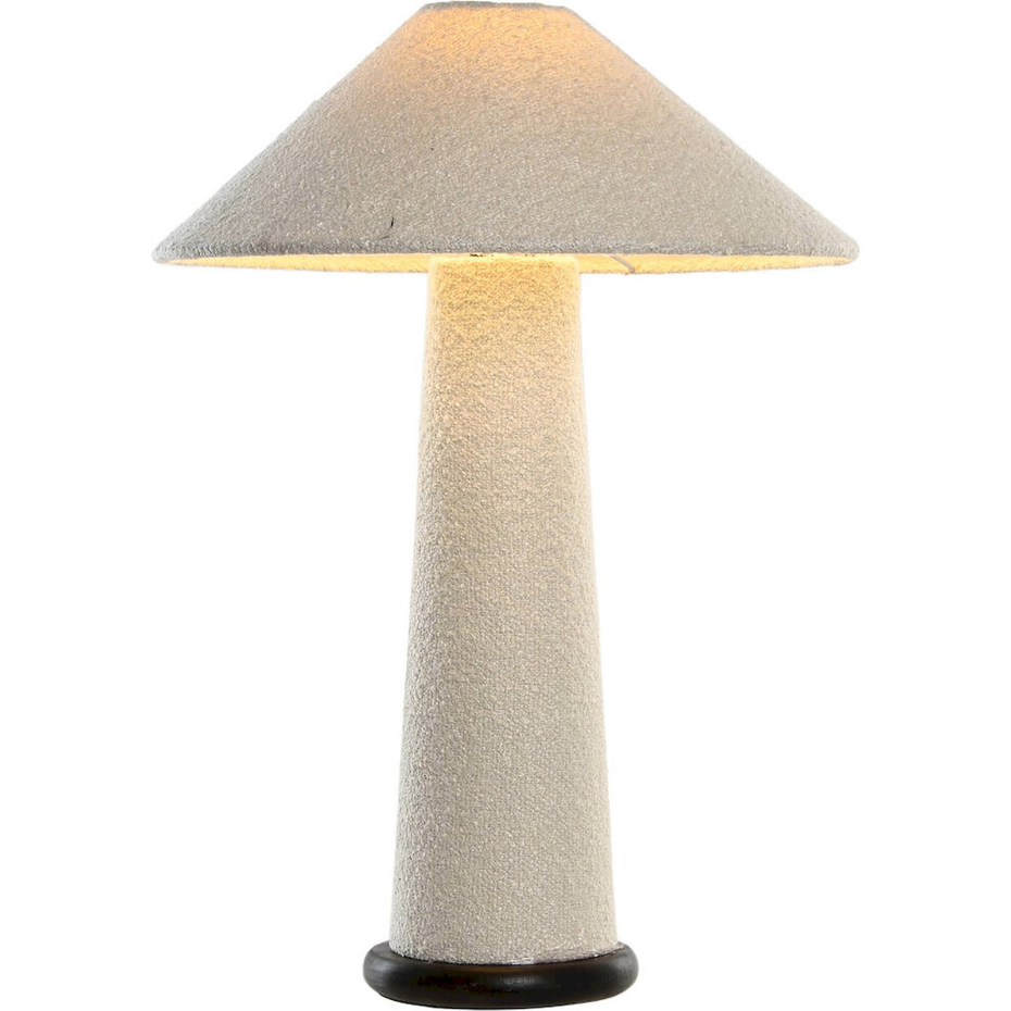 Lampe de table ronde en métal et polyester Moderno