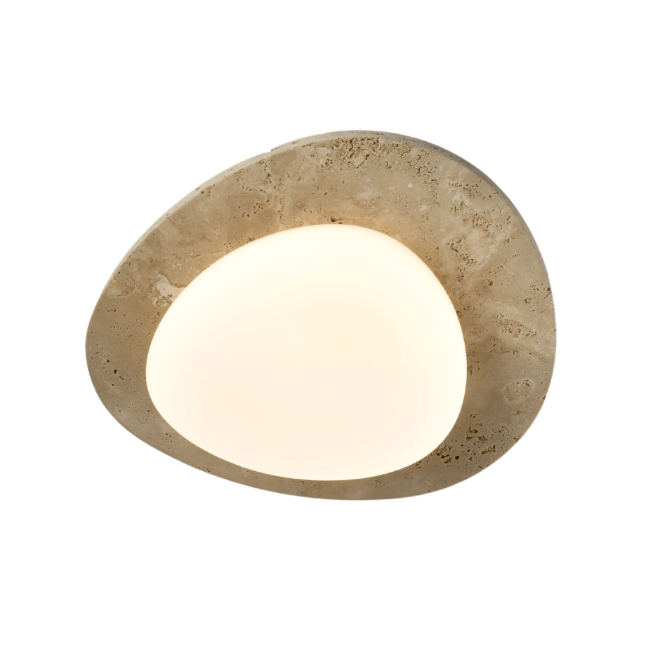 Plafonnier LED travertin naturel - NYMÉRIA