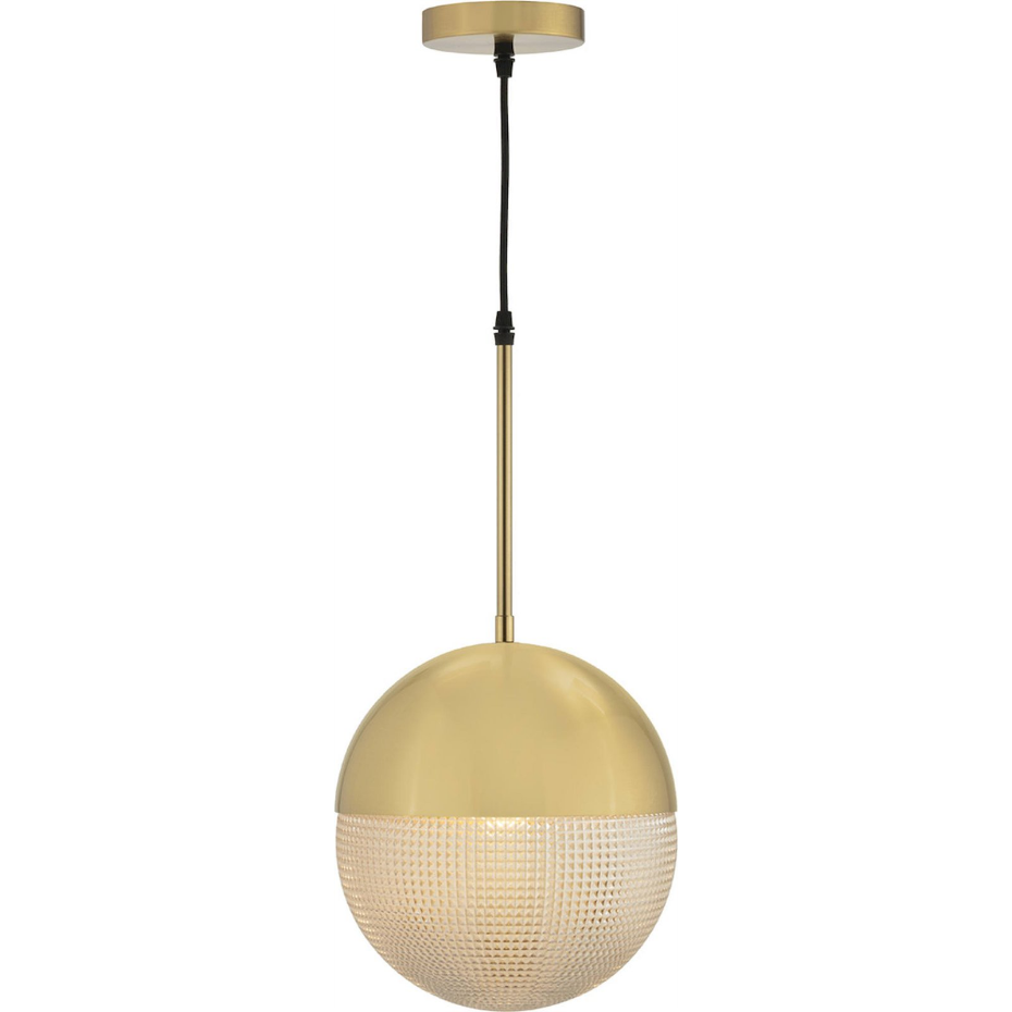 Suspension ronde en métal et verre