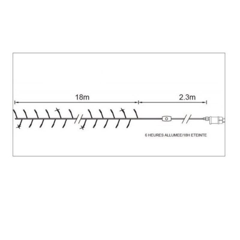 Guirlande Led Grappe 18m Blanc Pur Animee Ou Fixe 1600 Leds