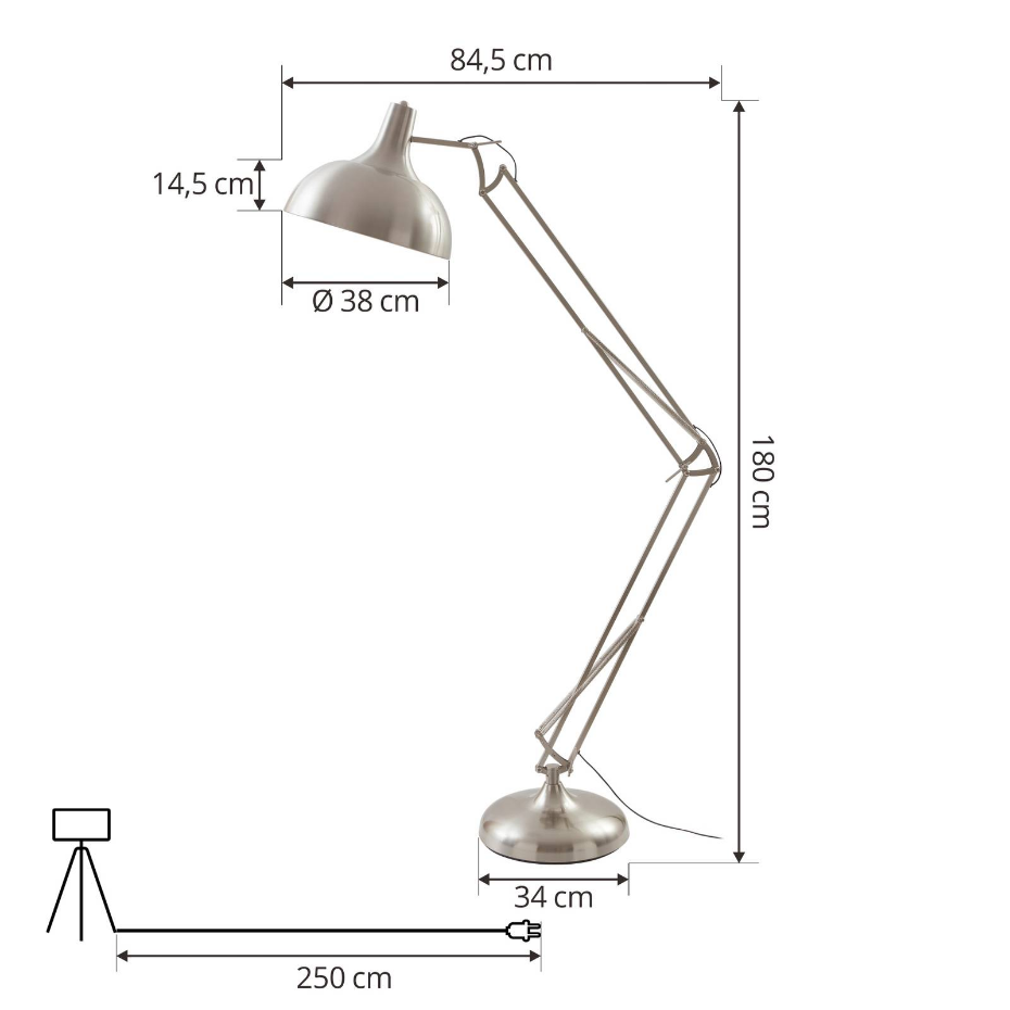 Lampadaire en métal moderne, Leia