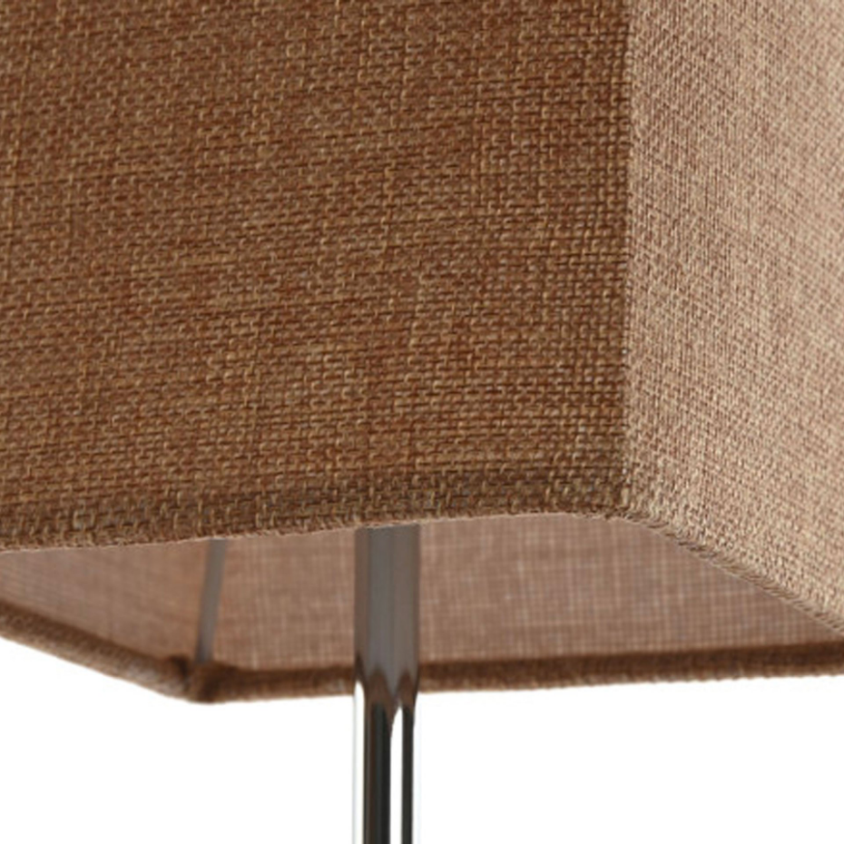 Lampe à poser en bois et abat-jour lin marron 15x15x43cm