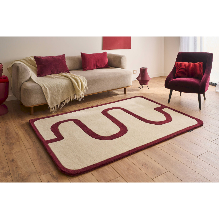 Tapis géométrique en laine et coton Pantone