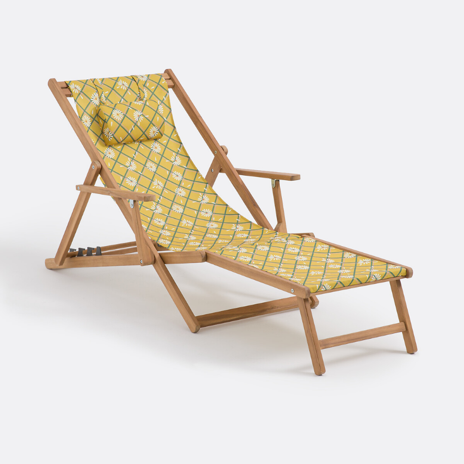 Chaise longue en acacia huilé Marguerite