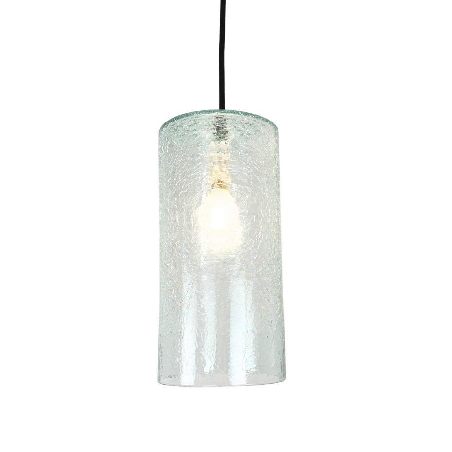 Suspension en verre soufflé craquelé, LUCE