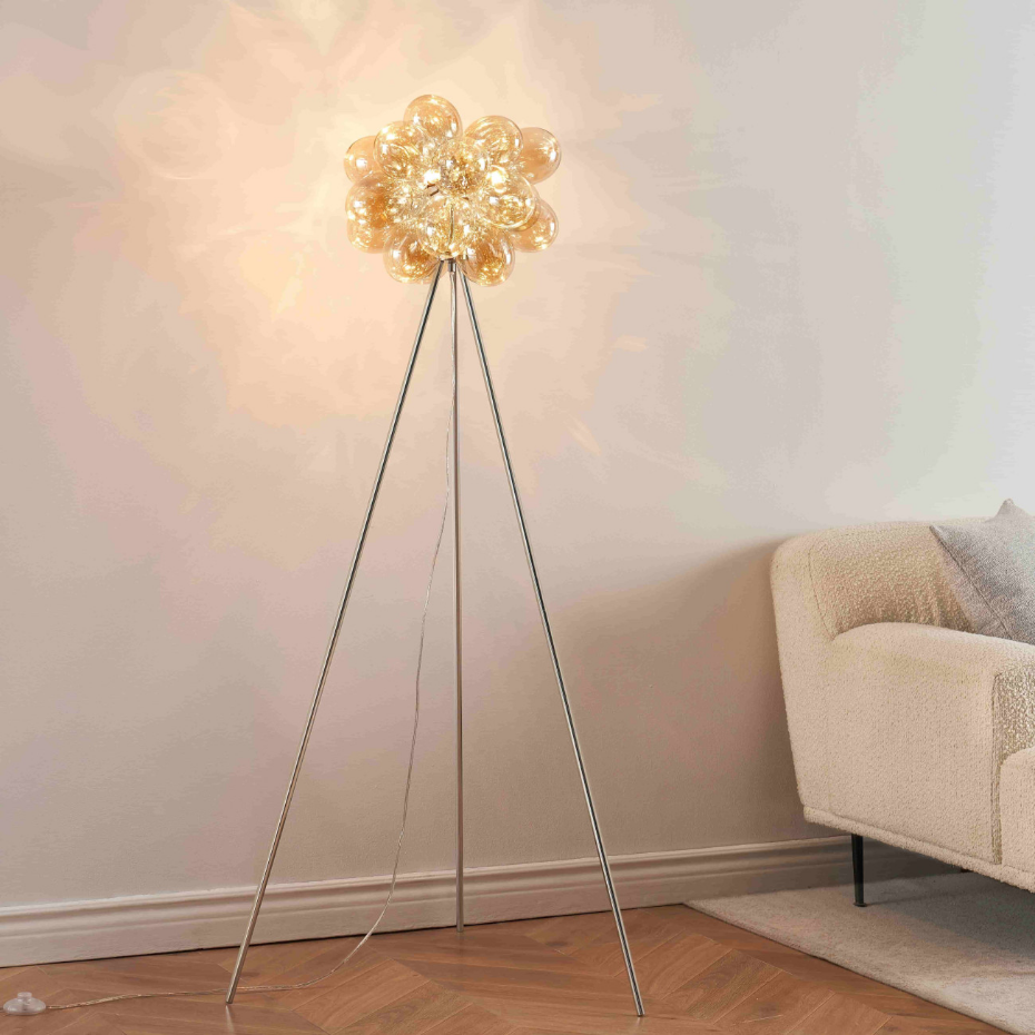 Lampadaire trépied verre soufflé - BARTALI