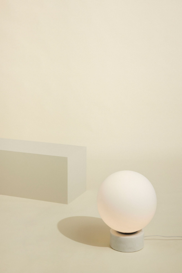 Lampe sur pied en verre et marbre SPHERE