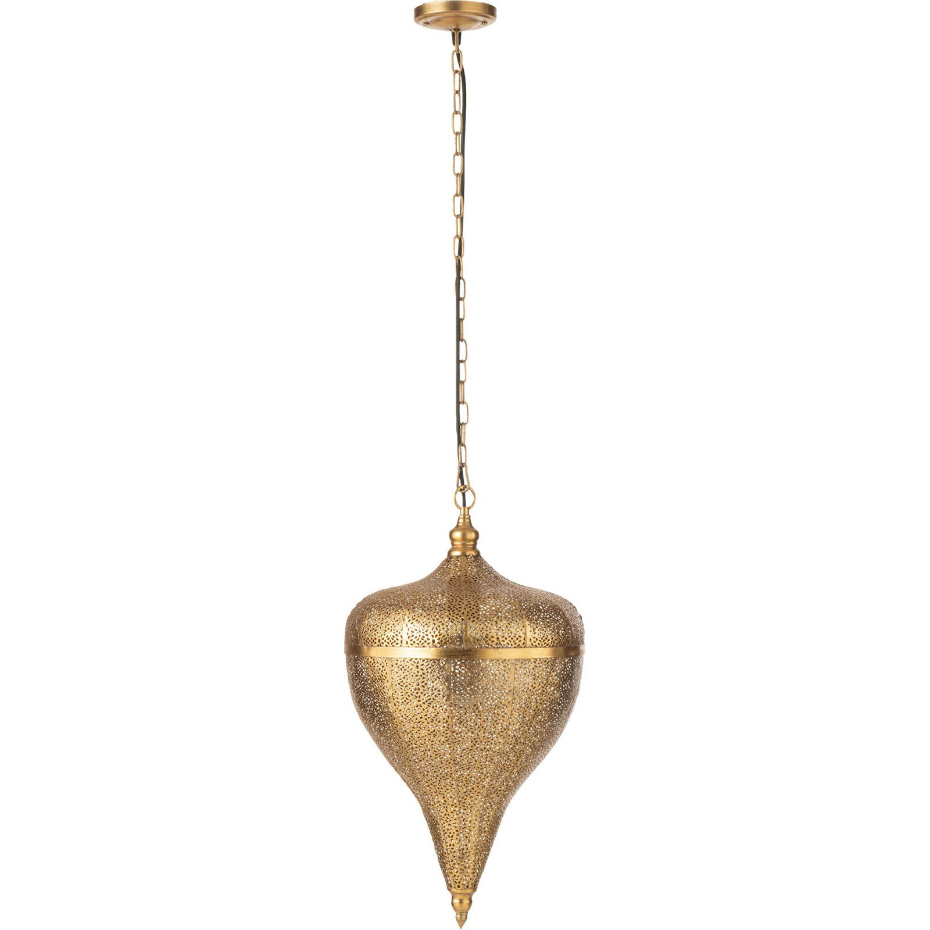 Lampe suspendue en métal forme goutte organique