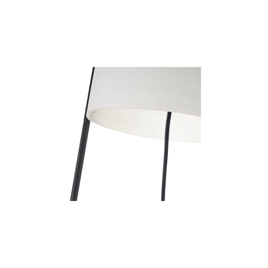 Lampadaire table en métal noir et abat-jour blanc - H150cm
