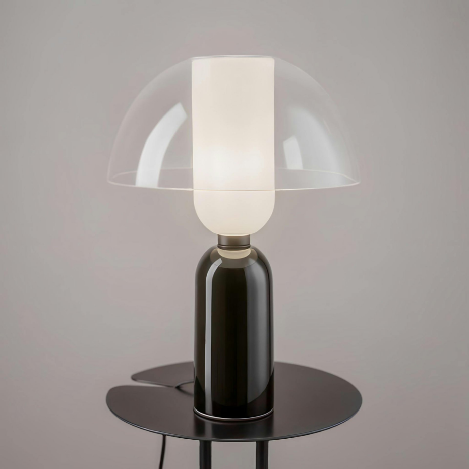 Lampe de salon noire rétro – verre et céramique WINDER