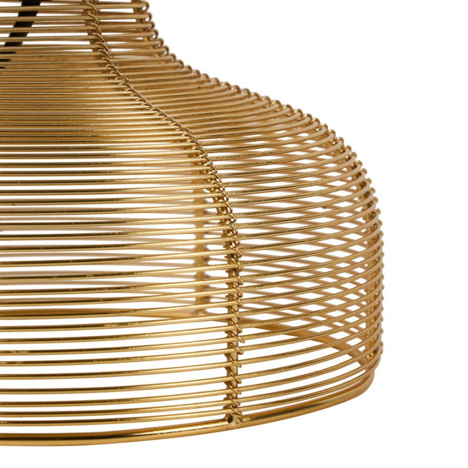 Lampe En Métal Doré Avec Abat-jour Blanc