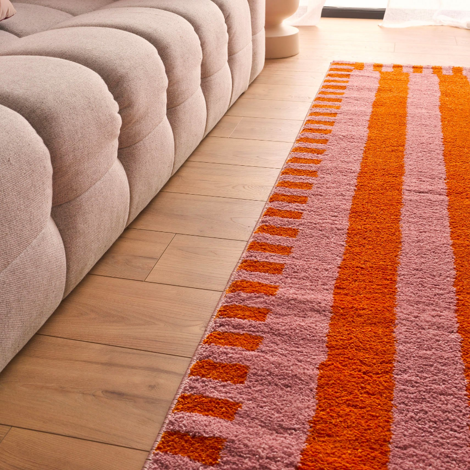 Tapis de salon vintage à rayures GROOVY