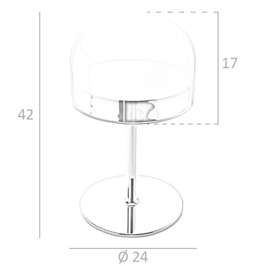 Lampe de bureau en acier et verre transparent