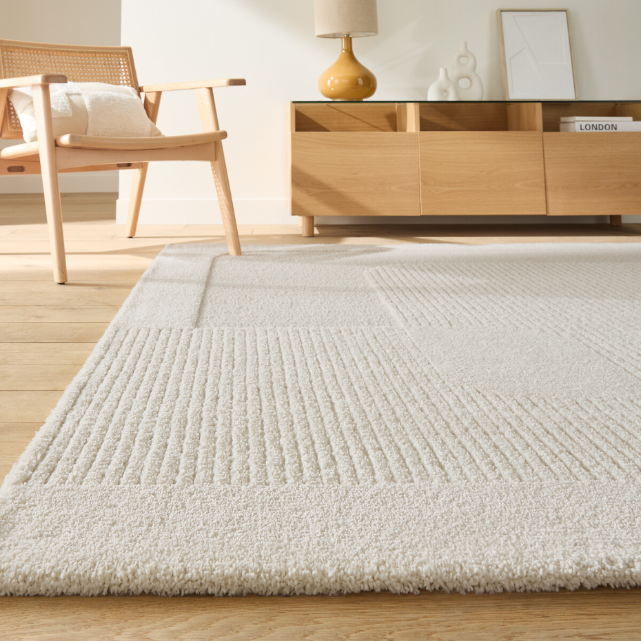 Tapis motif géométrique reliéfé, Lodgo