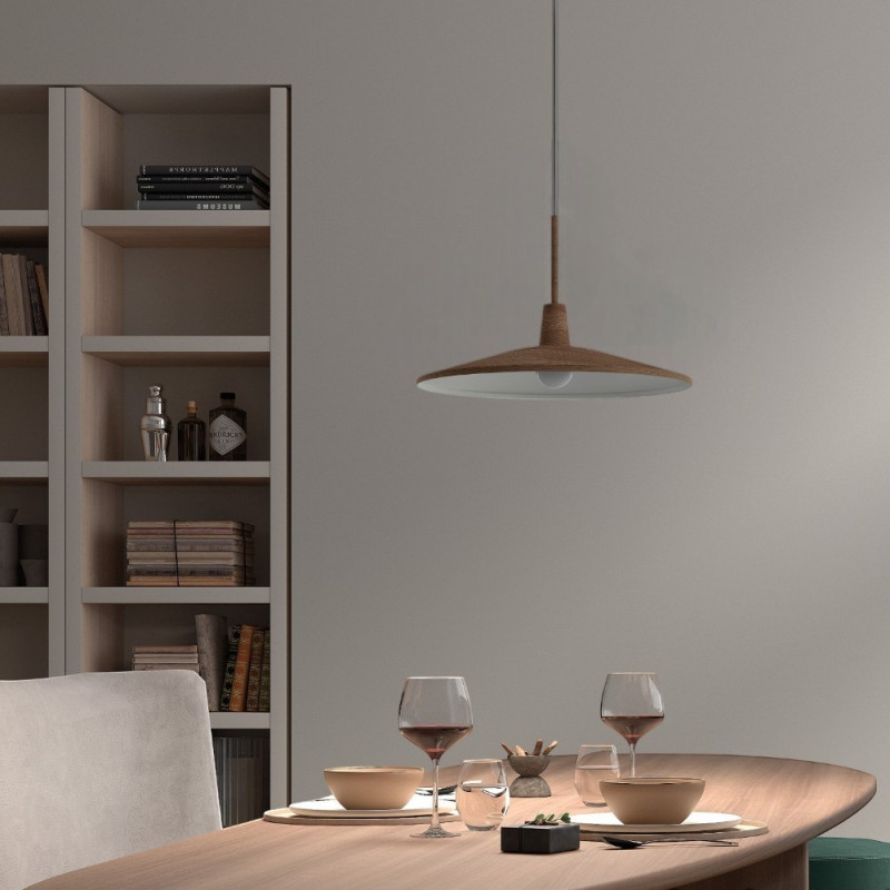 Suspension cuisine métal effet noyer D43 cm DENVER
