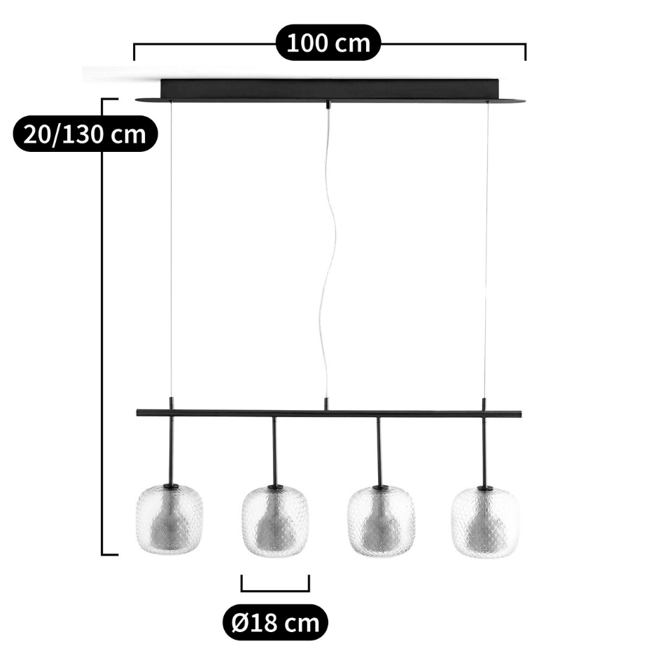 Suspension ligne 4 globes, Mistinguett